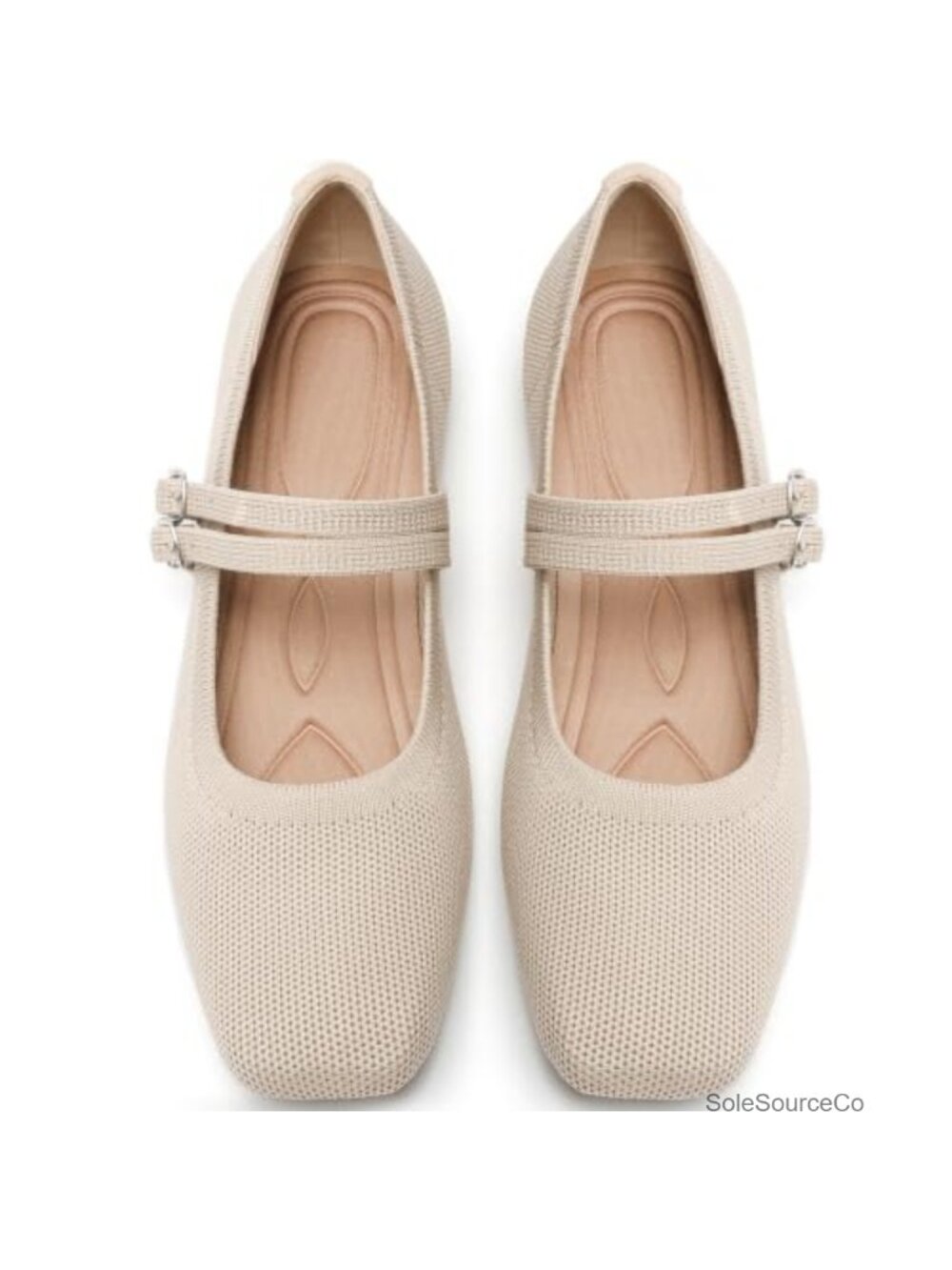 Womens Woven Knit Ballet Flats Foldable Mary Jane Shoes Slip On Travel